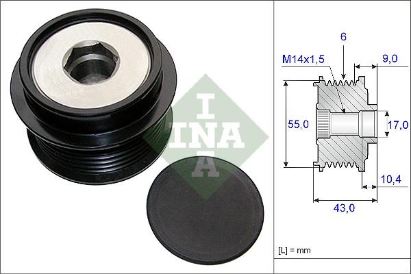 INA 535 0208 10 - Fulie, alternator aaoparts.ro