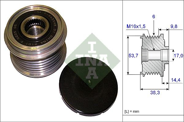 INA 535 0203 10 - Fulie, alternator aaoparts.ro