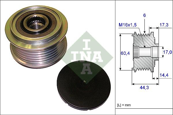 INA 535 0207 10 - Fulie, alternator aaoparts.ro