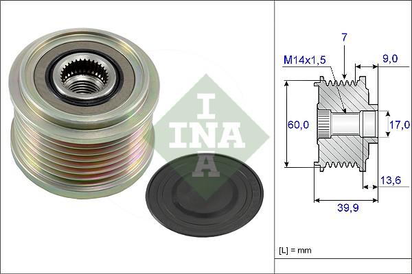 INA 535 0215 10 - Fulie, alternator aaoparts.ro