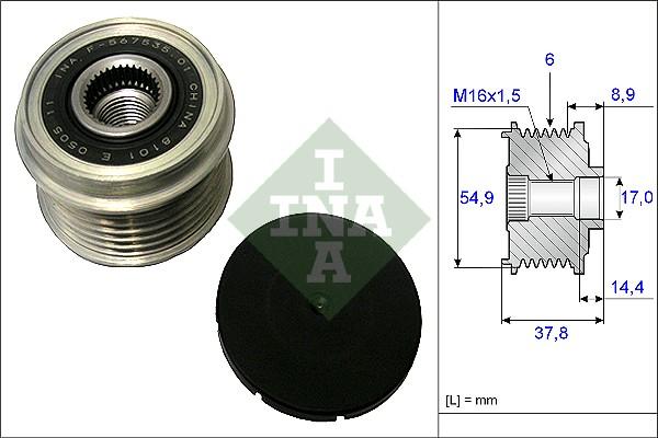 INA 535 0217 10 - Fulie, alternator aaoparts.ro