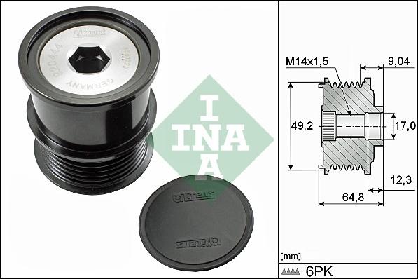 INA 535 0284 10 - Fulie, alternator aaoparts.ro