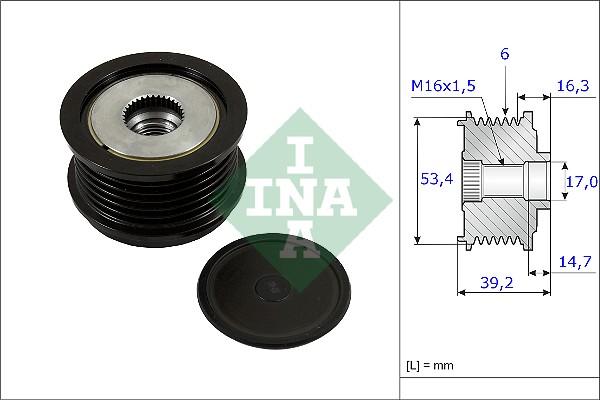 INA 535 0236 10 - Fulie, alternator aaoparts.ro