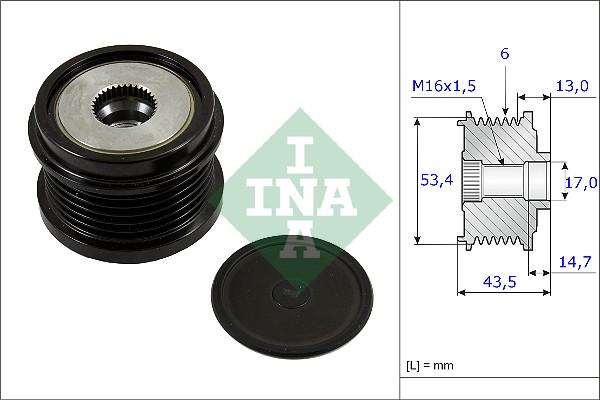 INA 535 0237 10 - Fulie, alternator aaoparts.ro