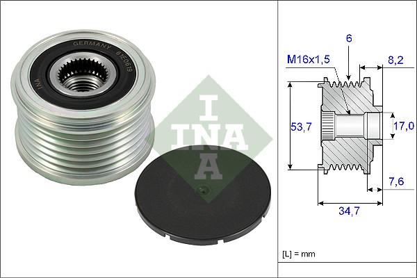 INA 535 0224 10 - Fulie, alternator aaoparts.ro