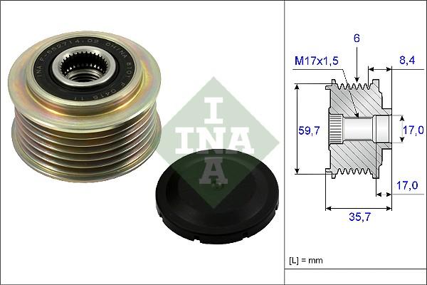 INA 535 0225 10 - Fulie, alternator aaoparts.ro