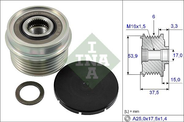 INA 535 0223 10 - Fulie, alternator aaoparts.ro