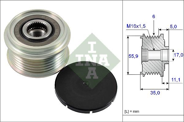 INA 535 0222 10 - Fulie, alternator aaoparts.ro