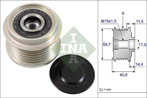 INA 535 0227 10 - Fulie, alternator aaoparts.ro