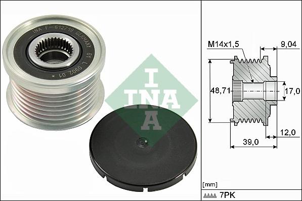 INA 535 0275 10 - Fulie, alternator aaoparts.ro