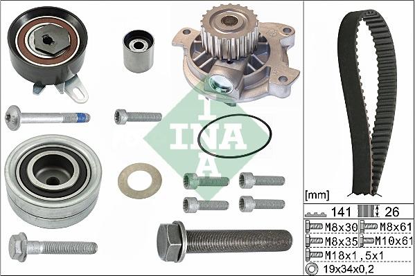 INA 530 0482 30 - Set pompa apa + curea dintata aaoparts.ro