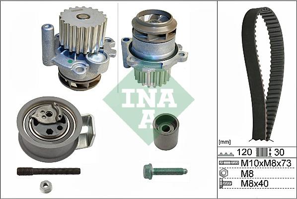 INA 530 0091 30 - Set pompa apa + curea dintata aaoparts.ro