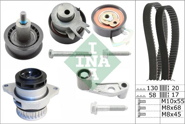 INA 530 0089 30 - Set pompa apa + curea dintata aaoparts.ro