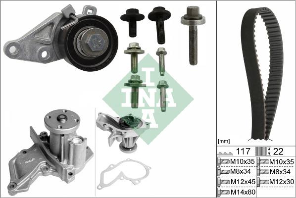 INA 530 0140 30 - Set pompa apa + curea dintata aaoparts.ro