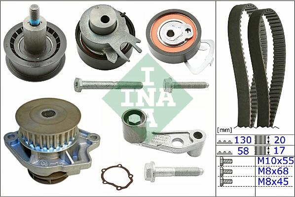 INA 530 0360 30 - Set pompa apa + curea dintata aaoparts.ro