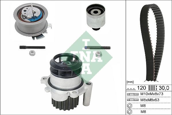 INA 530 0201 30 - Set pompa apa + curea dintata aaoparts.ro