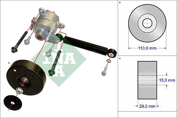INA 533 0116 10 - Set reparatie, brat tensionare curea trapezoidala aaoparts.ro