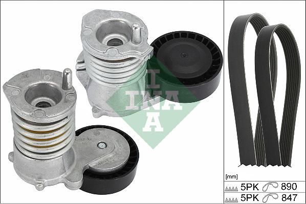 INA 529 0477 10 - Set curea transmisie cu caneluri aaoparts.ro