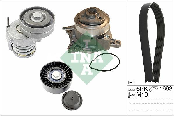 INA 529 0534 30 - Pompa apa + Set curea transmisie cu caneluri aaoparts.ro