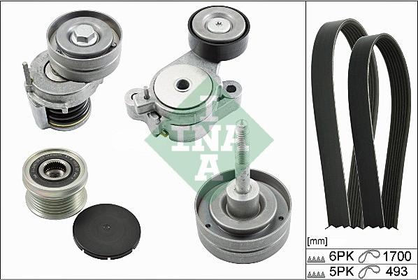 INA 529 0083 10 - Set curea transmisie cu caneluri aaoparts.ro