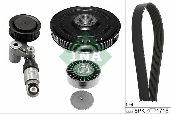 INA 529 0182 10 - Set curea transmisie cu caneluri aaoparts.ro