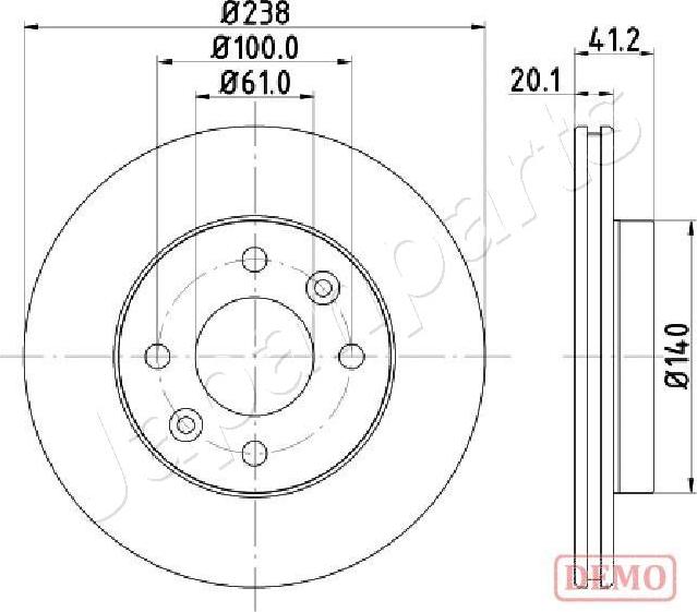 Japanparts DI-0708C - Disc frana aaoparts.ro