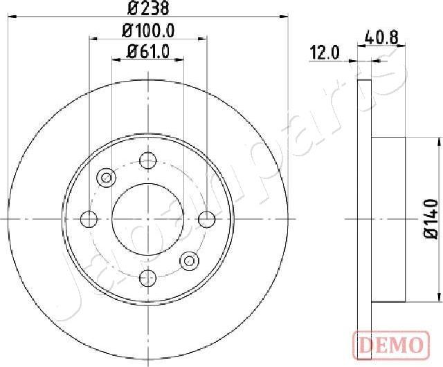 Japanparts DI-0714C - Disc frana aaoparts.ro