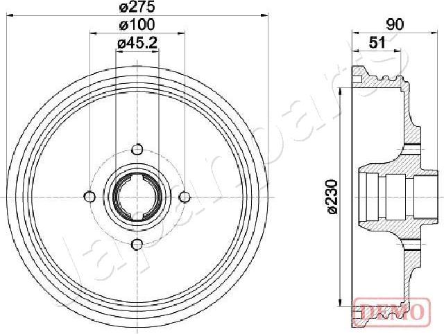 Japanparts TA-0908C - Tambur frana aaoparts.ro
