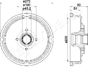 Japanparts TA-0908 - Tambur frana aaoparts.ro