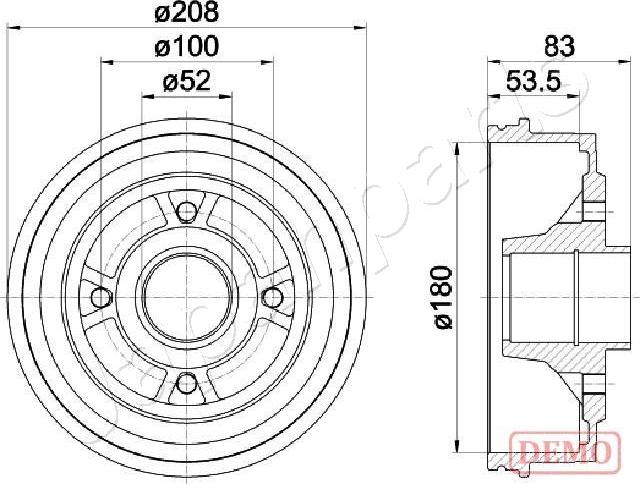 Japanparts TA-0709C - Tambur frana aaoparts.ro