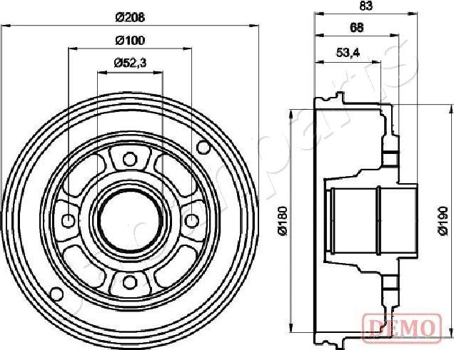 Japanparts TA-0707C - Tambur frana aaoparts.ro