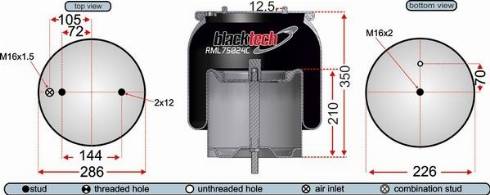 Juratek RML75024C - Burduf, suspensie pneumatica aaoparts.ro