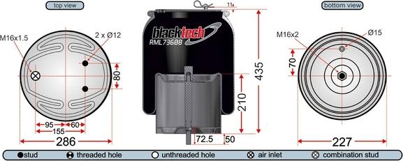 Juratek RML73608C - Burduf, suspensie pneumatica aaoparts.ro