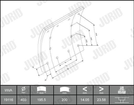 Jurid 1911601230 - Set garnituri de frictiune, frana tambur aaoparts.ro