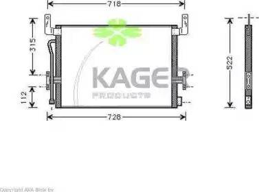 Kager 945307 - Condensator, climatizare aaoparts.ro