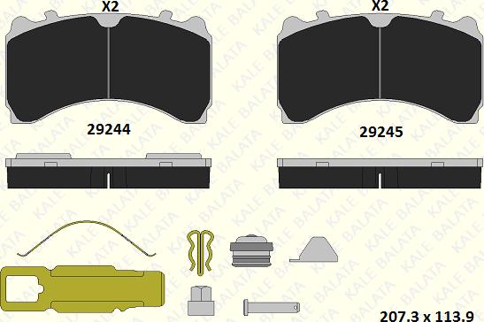KALE 29244 298 25 - Set placute frana,frana disc aaoparts.ro