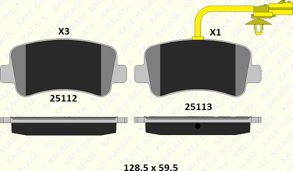 KALE 25112 181 05 - Set placute frana,frana disc aaoparts.ro