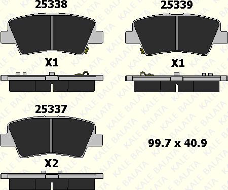 KALE 25337 157 05 - Set placute frana,frana disc aaoparts.ro