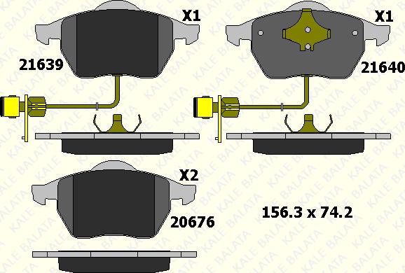 KALE 21639 204 05 - Set placute frana,frana disc aaoparts.ro