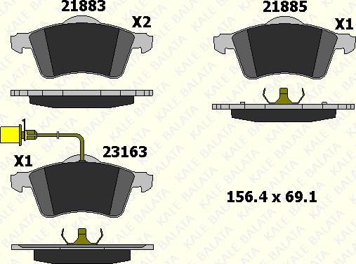 KALE 21885 206 05 - Set placute frana,frana disc aaoparts.ro