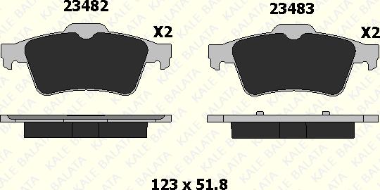 KALE 23482 165 05 - Set placute frana,frana disc aaoparts.ro