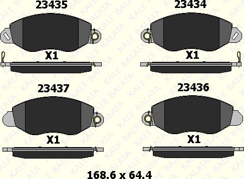 KALE 23434 185 25 - Set placute frana,frana disc aaoparts.ro