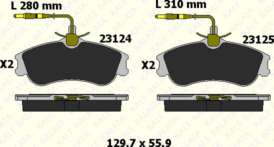 KALE 23124 193 25 - Set placute frana,frana disc aaoparts.ro