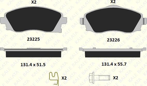 KALE 23225 170 15 - Set placute frana,frana disc aaoparts.ro
