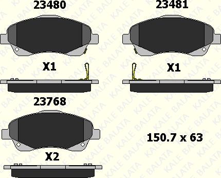KALE 23768 192 05 - Set placute frana,frana disc aaoparts.ro