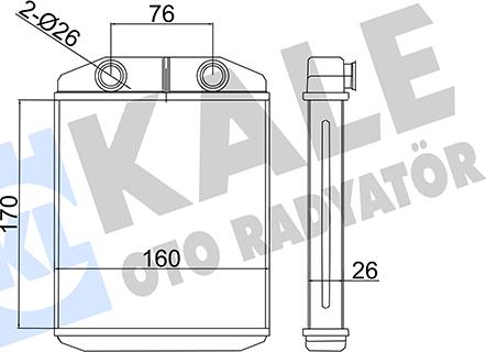 KALE OTO RADYATÖR 355110 - Schimbator caldura, incalzire habitaclu aaoparts.ro