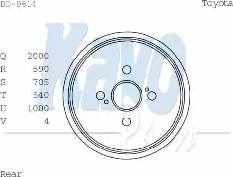 Kavo Parts BD-9614 - Tambur frana aaoparts.ro
