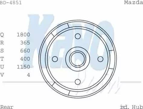Kavo Parts BD-4851 - Tambur frana aaoparts.ro