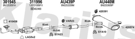 Klarius 940701U - Sistem de esapament aaoparts.ro