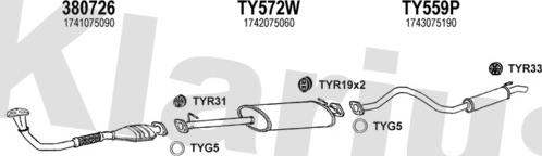 Klarius 900372U - Sistem de esapament aaoparts.ro